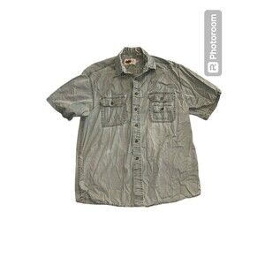 Field N Forest Mens‎ L Button Front Short Sleeve Shirt Outdoor Fishing Hunting